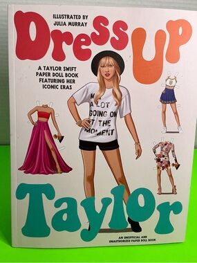 Dress Up Taylor Paper Doll Book - White Cover with Teal Title